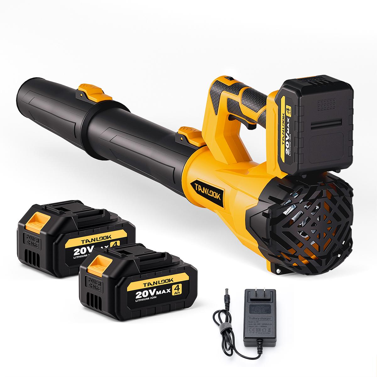 TANLOOK High-Power Electric Leaf Blower - 580 CFM 160 MPH, 2&times;4Ah Batteries Included, Speed Adjustable - High Airflow for Blowing Leaves & Snow - Ideal Garden Tool for Autumn/Winter Care HC1
