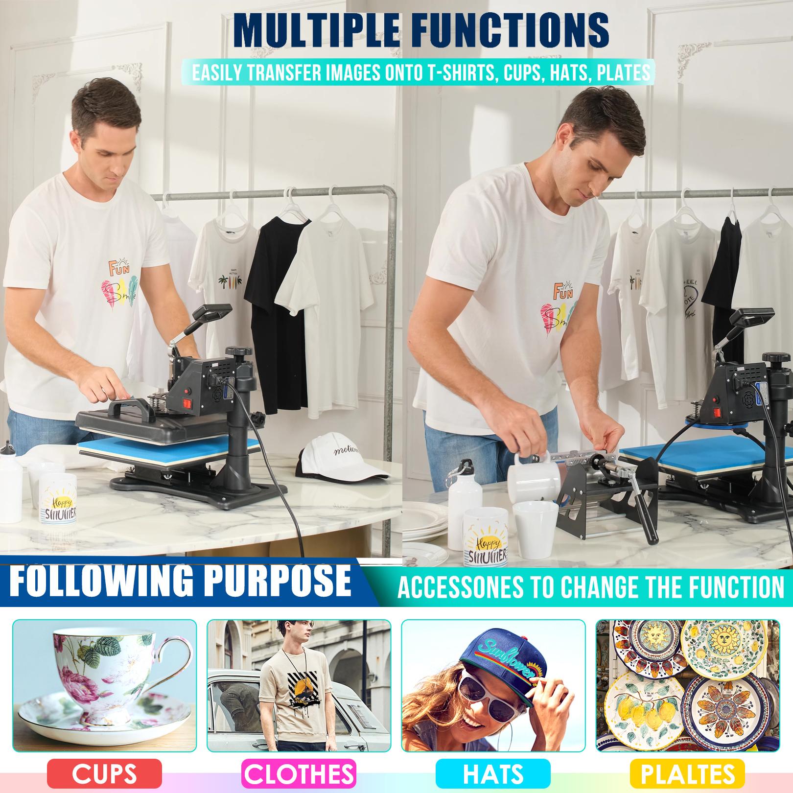 AKEYDIY Heat Press Machine for t Shirts 360-Degree Swing Away Heat Press,Tumbler Press Machine,Digital Combo 12" x 15" , Sublimation Transfer for T Shirts Mug Hat Plate Cap,New Year Gfits,DIY Beginners Friendly,Xmas Gifts for DIY Lovers AKEYDIY Heat Press Machine for t Shirts 360-Degree Swing Away Heat Press,Tumbler Press Machine,Digital Combo 12" x 15" , Sublimation Transfer for T Shirts Mug Hat Plate Cap,New Year Gfits,DIY Beginners Friendly,Xmas Gifts for DIY Lovers