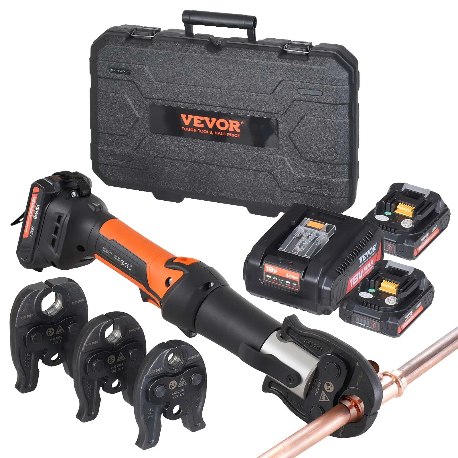 Herramienta VEVOR Mini ProPress de 18 V para tubos de cobre: rápida y duradera