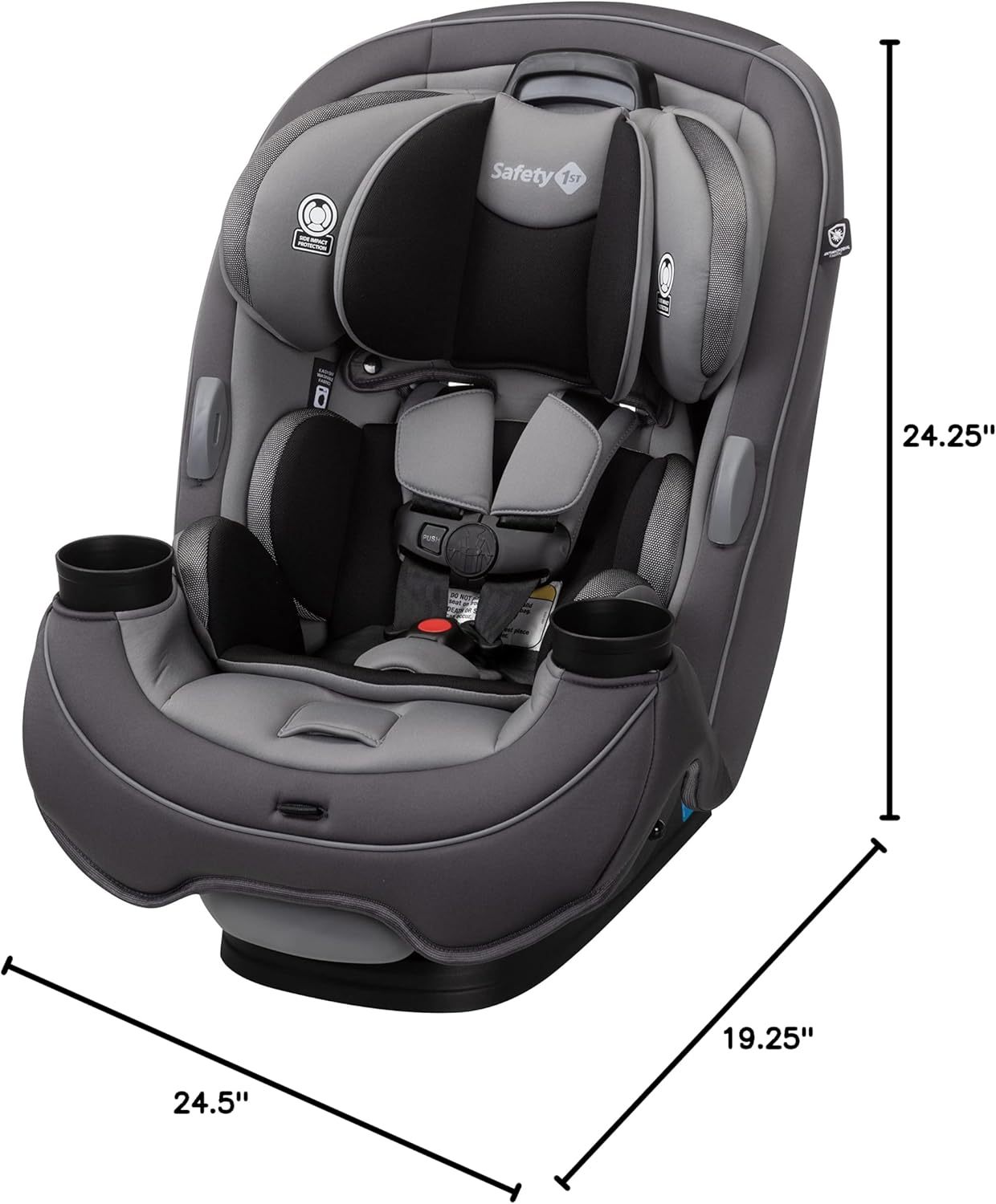 Safety1st Autoasiento Grow and Go 3 etapas, Harvest Moon, convertible, protección de impacto lateral, arnés de 5 puntos, tela lavable a máquina, apta para secadora con sistema latch y 2 portavasos.