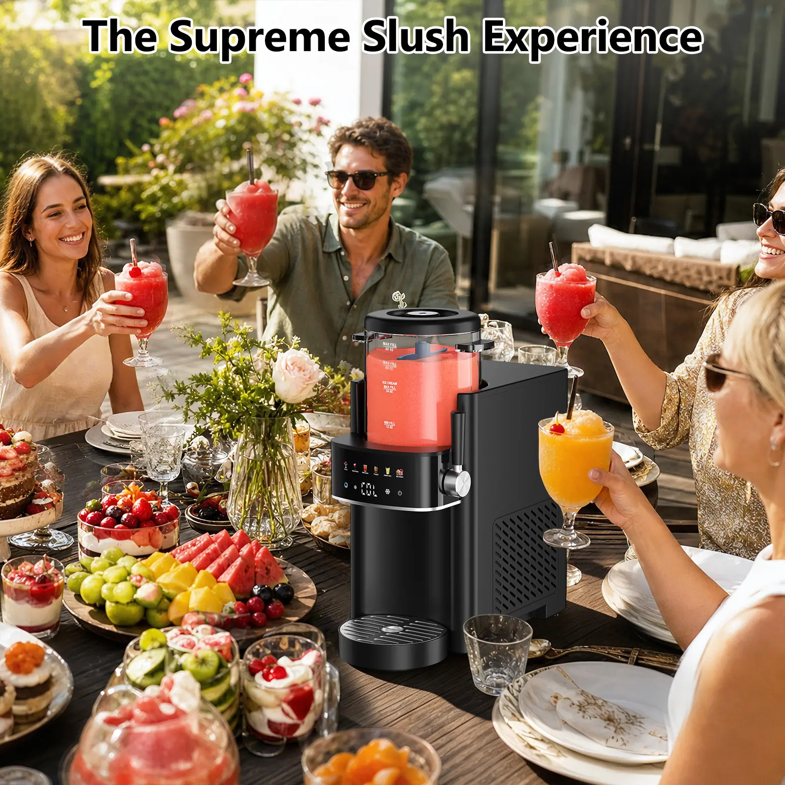 Máquina de granizados S1 para el hogar, no necesita hielo, máquina de bebidas congeladas con 6 preajustes inteligentes y capacidad de 40 oz, máquina de granizados de encimera para bebidas de verano, fiestas de barbacoa, batidos y frappés.
