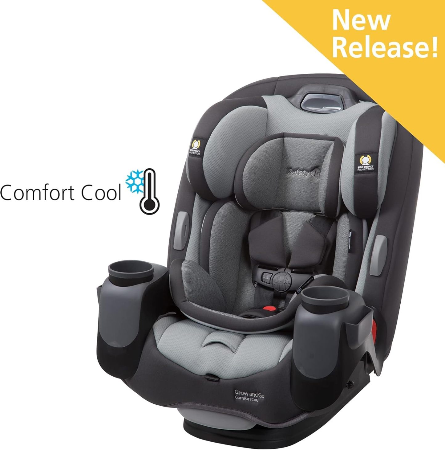 Safety1st Autoasiento Grow and Go 3 etapas, Harvest Moon, convertible, protección de impacto lateral, arnés de 5 puntos, tela lavable a máquina, apta para secadora con sistema latch y 2 portavasos.