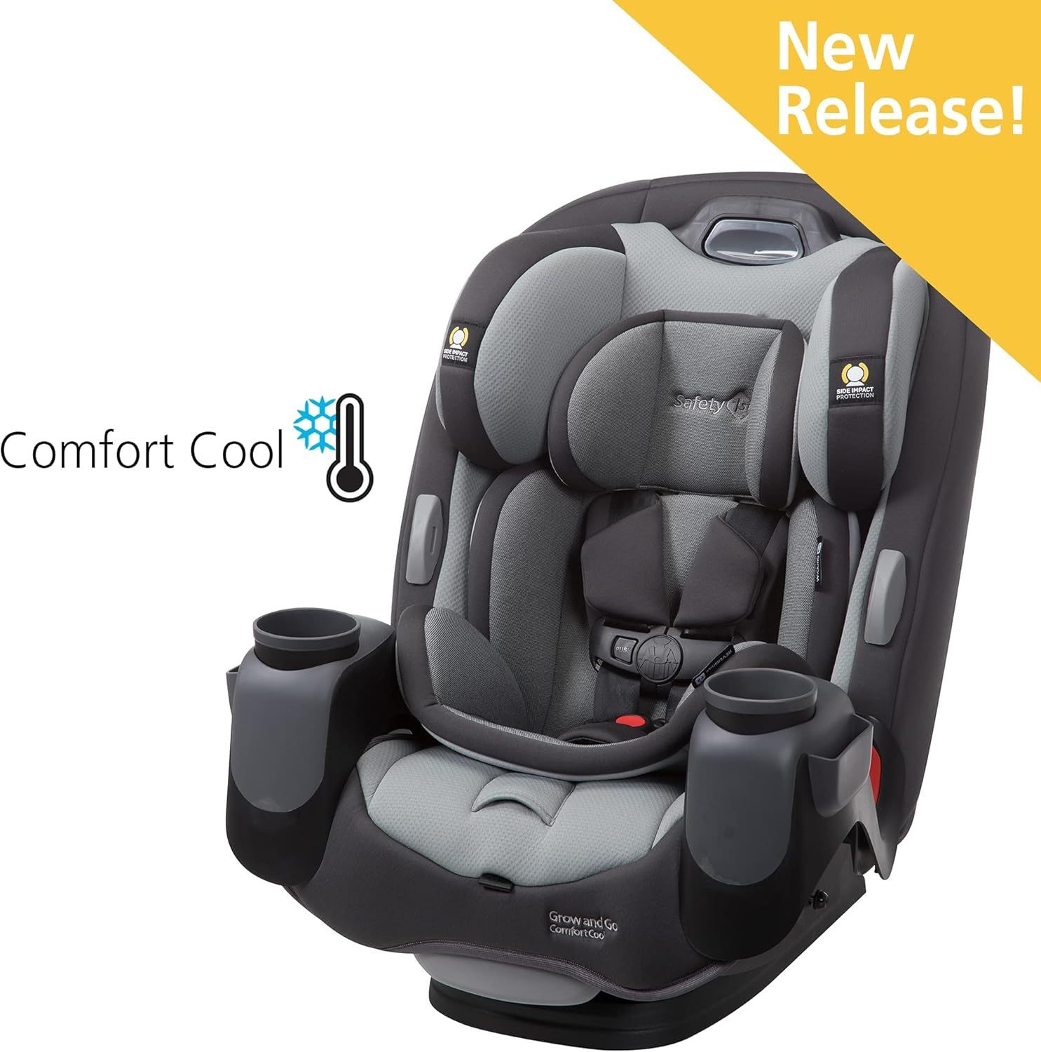 Safety1st Autoasiento Grow and Go 3 etapas, Harvest Moon, convertible, protección de impacto lateral, arnés de 5 puntos, tela lavable a máquina, apta para secadora con sistema latch y 2 portavasos.