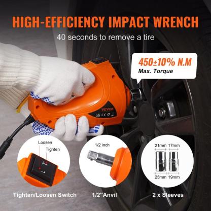 Gato eléctrico para coche, gato hidráulico de 5 toneladas/11023 libras con llave de impacto eléctrica, elevador portátil para coche con bomba de inflado integrada y luz LED para cambio de neumáticos, reparación en garaje de SUV, monovolúmenes, sedanes y c