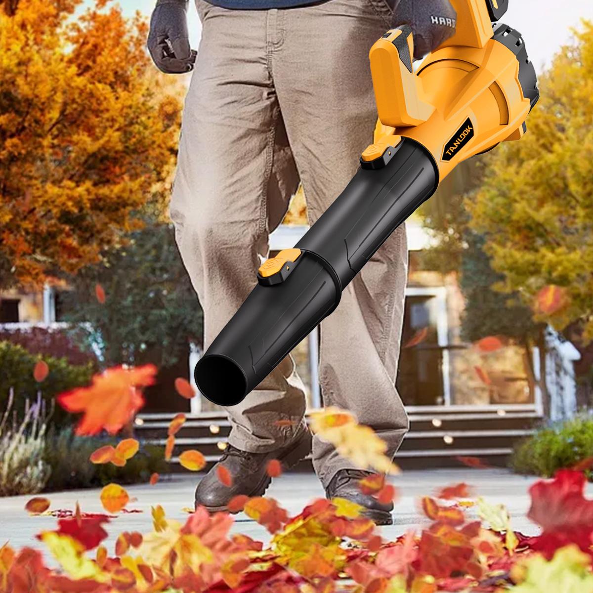 TANLOOK High-Power Electric Leaf Blower - 580 CFM 160 MPH, 2&times;4Ah Batteries Included, Speed Adjustable - High Airflow for Blowing Leaves & Snow - Ideal Garden Tool for Autumn/Winter Care HC1