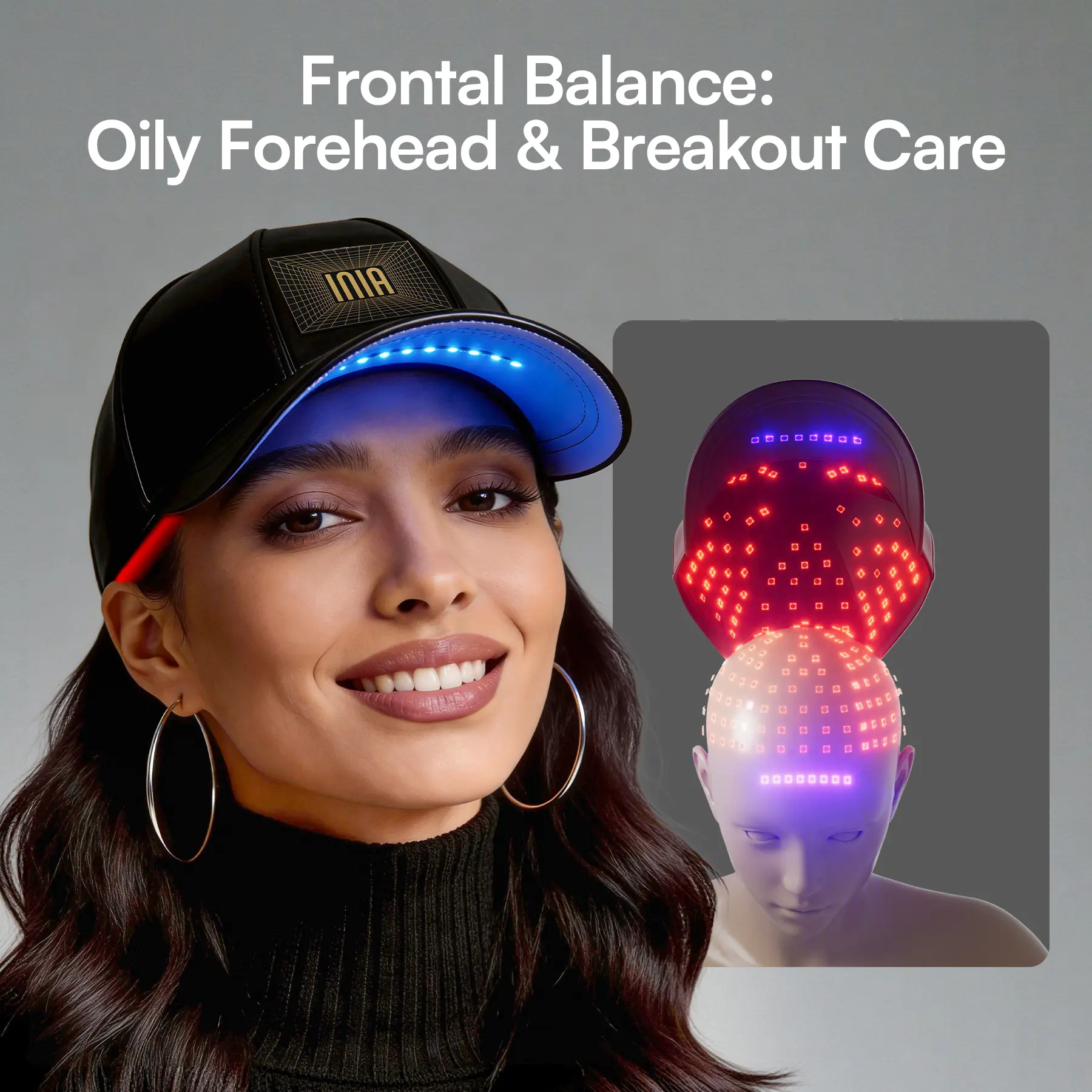 Gorro láser para el crecimiento del cabello INIA REGEN: ayuda a reducir la caída del cabello y favorece un cabello más grueso | 398 láseres y LED: terapia de luz roja para todo el cuero cabelludo, cuidado del cuero cabelludo con luz azul, inalámbrico y po