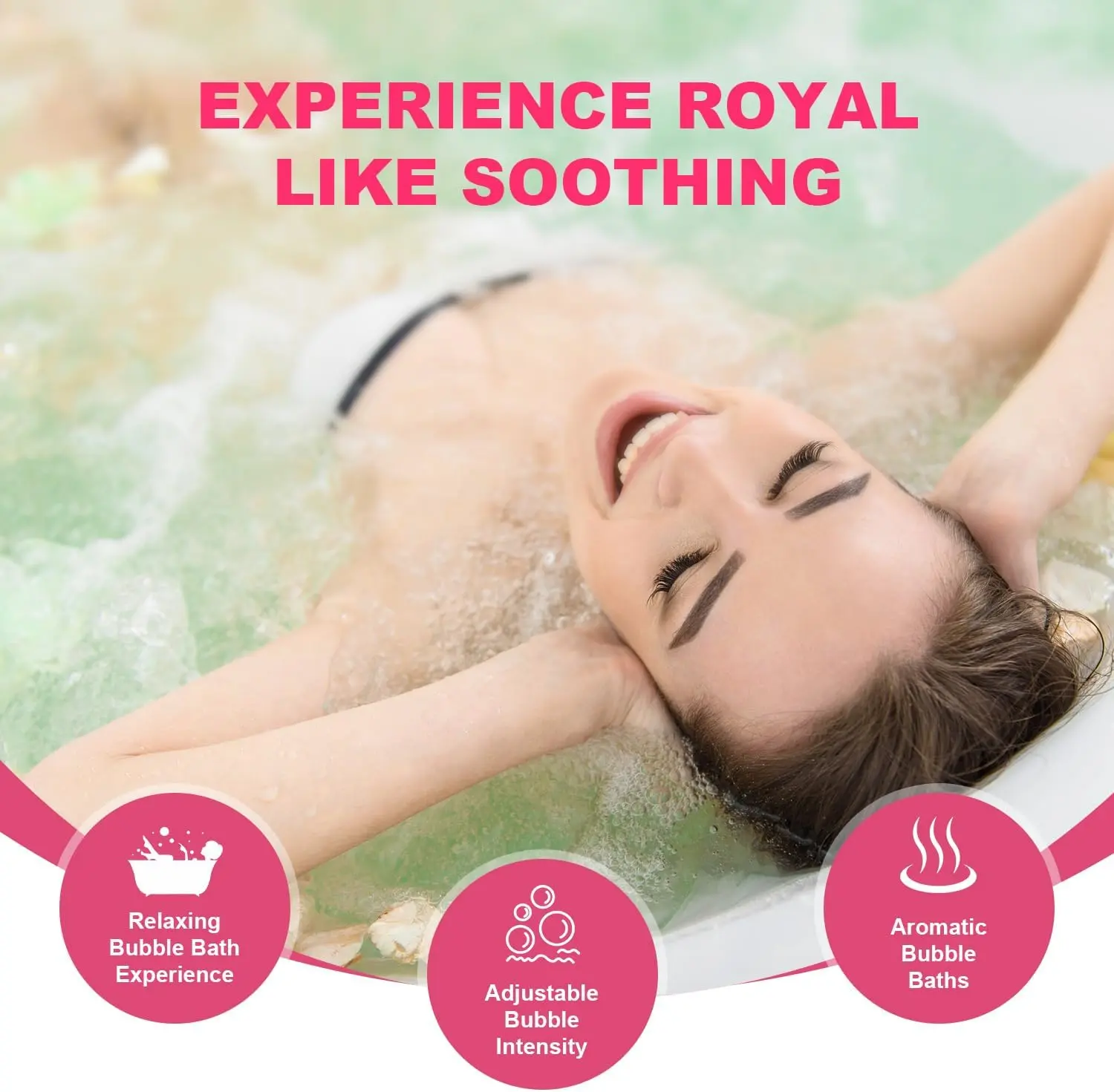 Bubble Bath Mat, Bathtub Mat with Air Massage and Remote Control, Waterproof, Non-Slip, Adjustable Bubble Intensity, Aroma Diffuser, 47x14.2 Inch Full Body Spa Massager