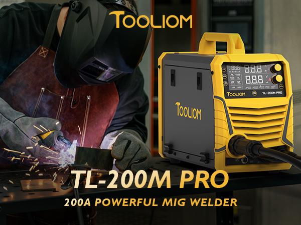 [fathersdaygift] TOOLIOM 200A Aluminum MIG Welder, 5-in-1 MIG/Flux MIG/Lift TIG/Stick/Spool Gun, 110/220V Dual Voltage Multifunctional Welding Machine