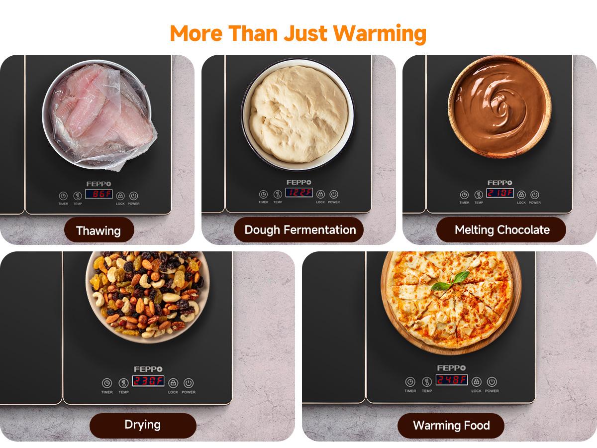 FEPPO Electric Warming Tray, 4-in-1 Food Warmers for Parties Buffet with 10 Temp Settings and Timer, 33"x15" Glass Surface Warming Mat for Food, Modular Buffet Hot Plates for Catering and Gatherings summerwins