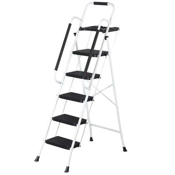 Escalera plegable de acero Summerwins de 5, 4 o 3 peldaños con escalones anchos antideslizantes