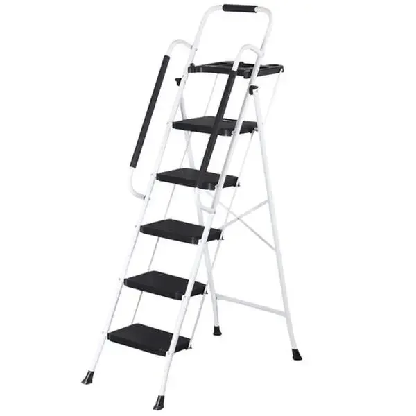 Escalera plegable de acero Summerwins de 5, 4 o 3 peldaños con escalones anchos antideslizantes