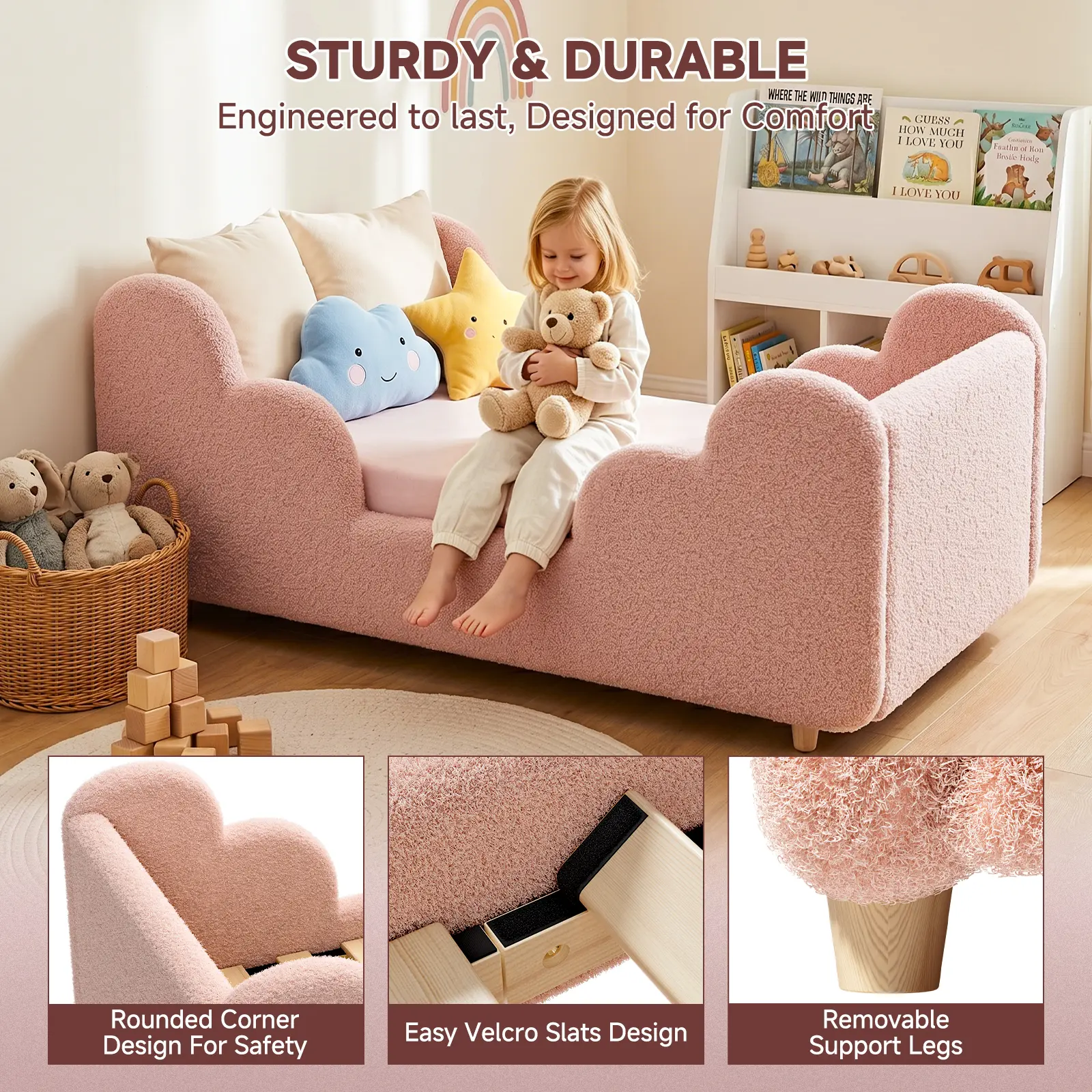 Estructura de cama para niños pequeños Lilypelle con barrera de seguridad adicional