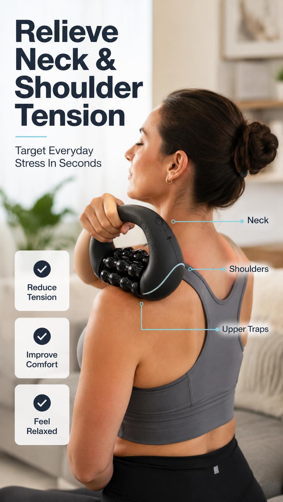 [Father's Day Gift] WeBack Handheld electric rolling massager provides full-body relief for deep tissues and muscle with 3-speed rotation. summerwins