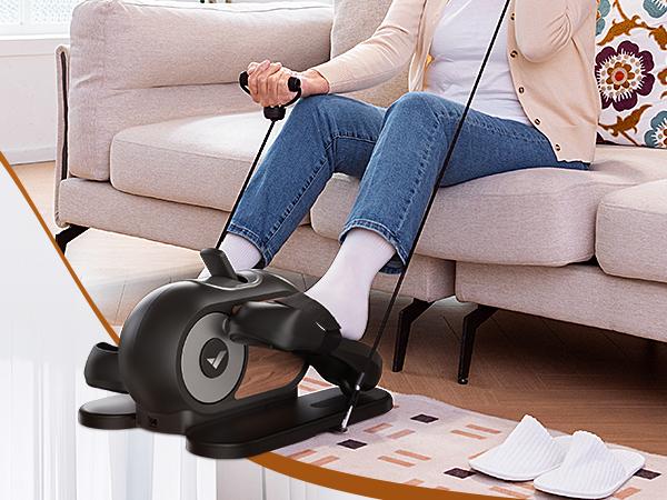 Merach Under Desk Elliptical Machine, Electric Seated Pedal Leg Exerciser for Seniors with Remote Control, 12-Speed Manual & Auto Modes, Anti-Slip Quiet Portable Design for Home Office Fitness Training Summervibes