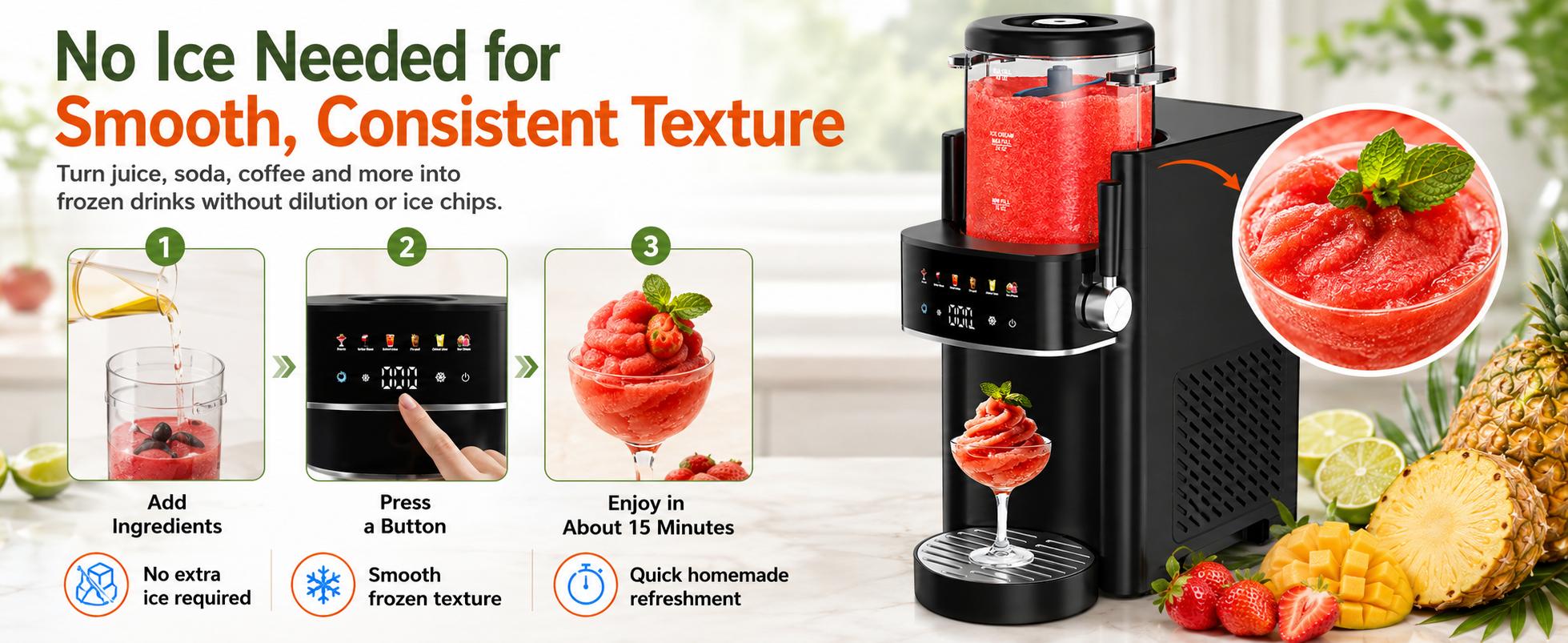S1 Slushie Machine for Home, No Ice Needed Frozen Drink Maker with 6 Smart Presets & 40oz Capacity, Countertop Slushie Maker for Summer Drinks, BBQ Parties, Milkshakes & Frappé