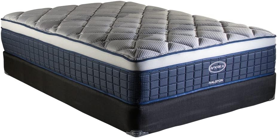 America| Colchon + Box| Individual| Halston| Sistema BONNELL| Ortopedico| Confort Medio| Hipoalergénico y Anti ácaros| 32 cm. de Altura| Garantía 5 años