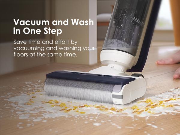 Tineco iFLOOR 5 Breeze Complete Wet Dry Vacuum/Floor Washer, One-Step Cleaning for Hard Floors, Edge Clean, Auto Self-Cleaning, Lightweight & Cordless Design, Blue