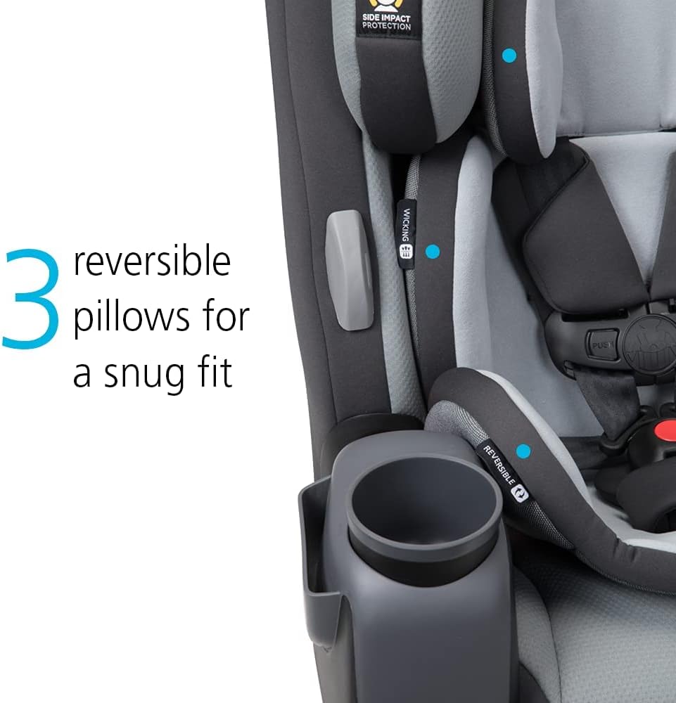 Safety1st Autoasiento Grow and Go 3 etapas, Harvest Moon, convertible, protección de impacto lateral, arnés de 5 puntos, tela lavable a máquina, apta para secadora con sistema latch y 2 portavasos.