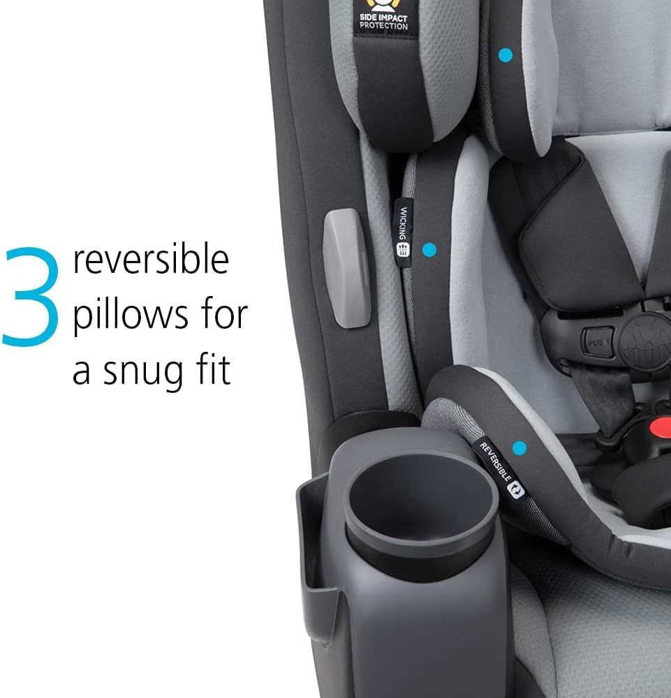 Safety1st Autoasiento Grow and Go 3 etapas, Harvest Moon, convertible, protección de impacto lateral, arnés de 5 puntos, tela lavable a máquina, apta para secadora con sistema latch y 2 portavasos.