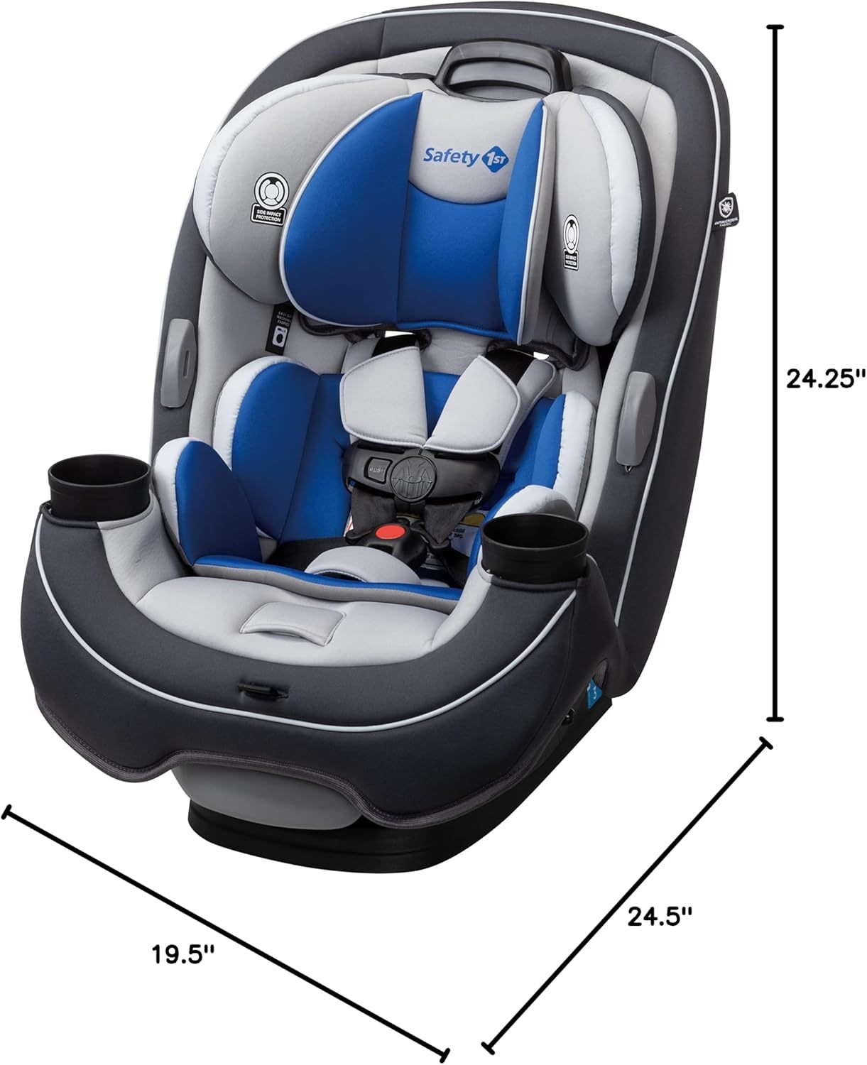 Safety1st Autoasiento Grow and Go 3 etapas, Harvest Moon, convertible, protección de impacto lateral, arnés de 5 puntos, tela lavable a máquina, apta para secadora con sistema latch y 2 portavasos.