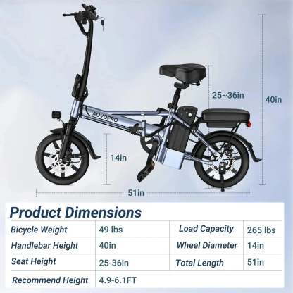 Bicicleta eléctrica AOVOPRO EB60