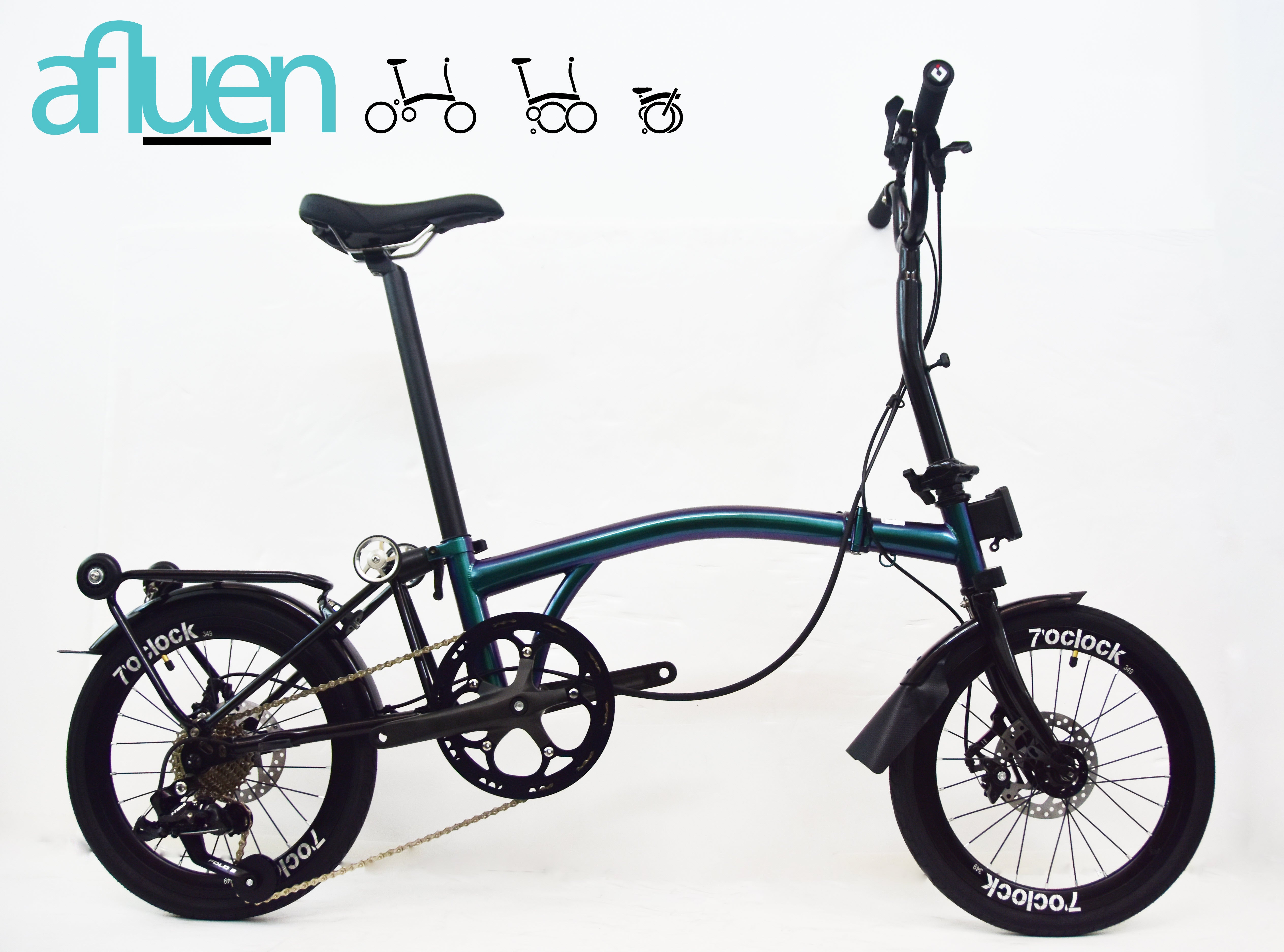Bicicleta plegable Avro Foldie – 16 pulgadas, 9 velocidades, freno de disco