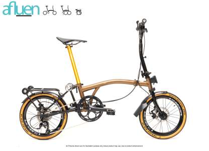 Bicicleta plegable Avro Foldie – 16 pulgadas, 9 velocidades, freno de disco