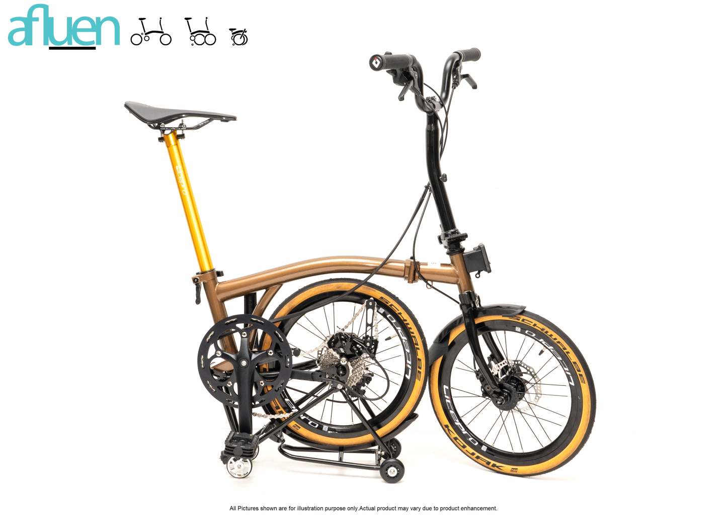 Bicicleta plegable Avro Foldie – 16 pulgadas, 9 velocidades, freno de disco