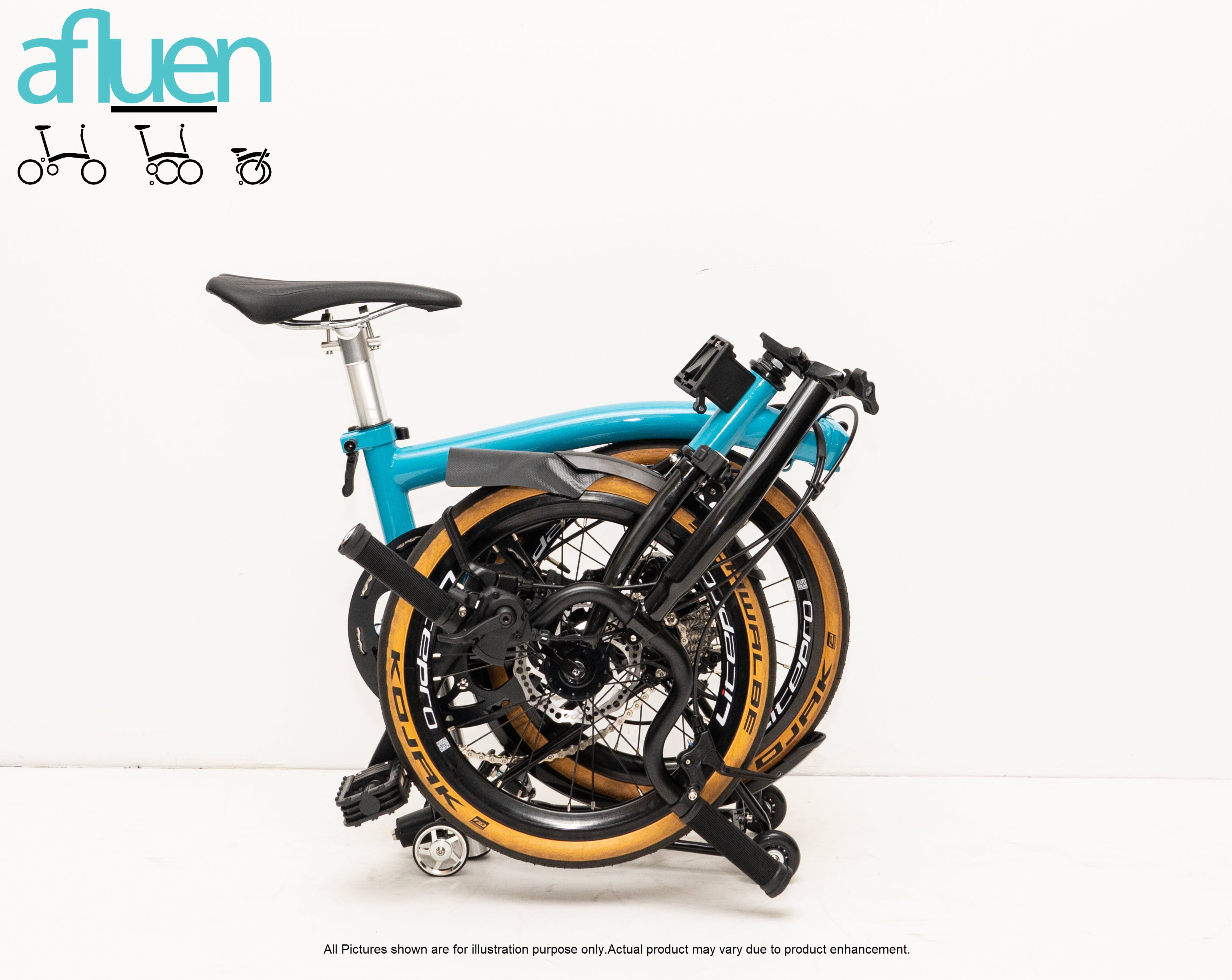 Bicicleta plegable Avro Foldie – 16 pulgadas, 9 velocidades, freno de disco