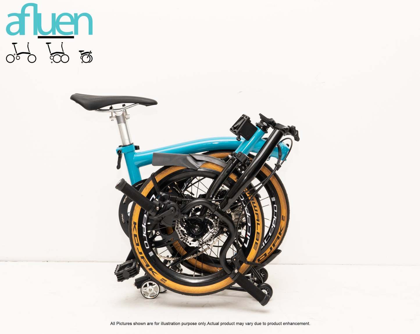 Bicicleta plegable Avro Foldie – 16 pulgadas, 9 velocidades, freno de disco