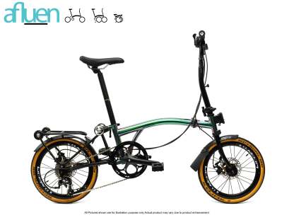 Bicicleta plegable Avro Foldie – 16 pulgadas, 9 velocidades, freno de disco