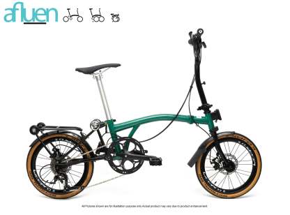 Bicicleta plegable Avro Foldie – 16 pulgadas, 9 velocidades, freno de disco