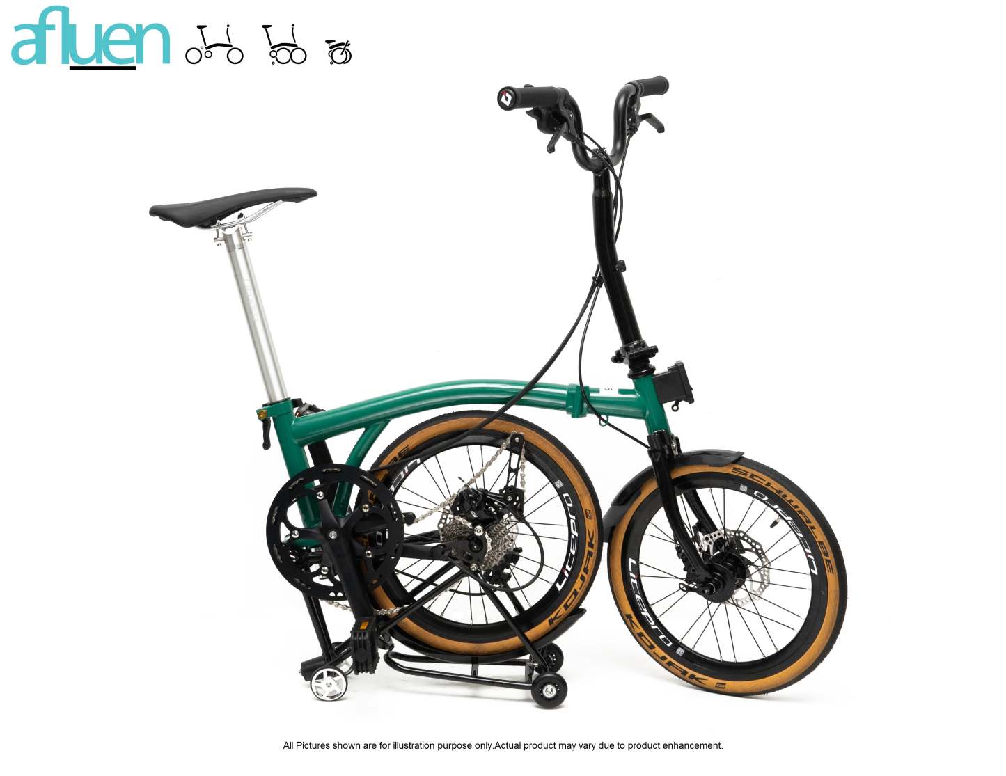 Bicicleta plegable Avro Foldie – 16 pulgadas, 9 velocidades, freno de disco