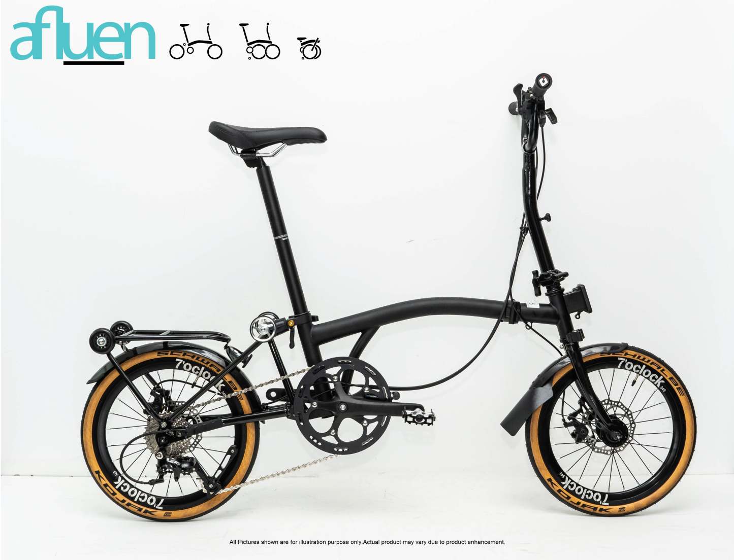 Bicicleta plegable Avro Foldie – 16 pulgadas, 9 velocidades, freno de disco