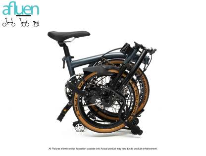 Bicicleta plegable Avro Foldie – 16 pulgadas, 9 velocidades, freno de disco
