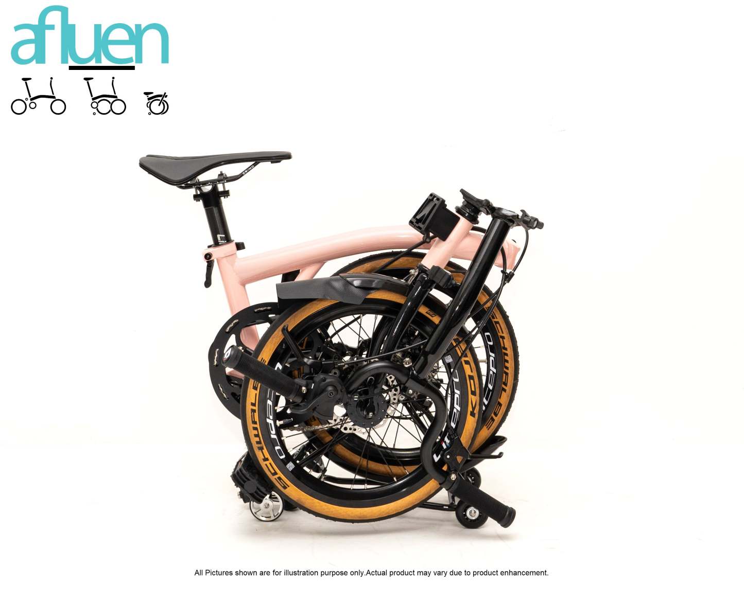 Bicicleta plegable Avro Foldie – 16 pulgadas, 9 velocidades, freno de disco