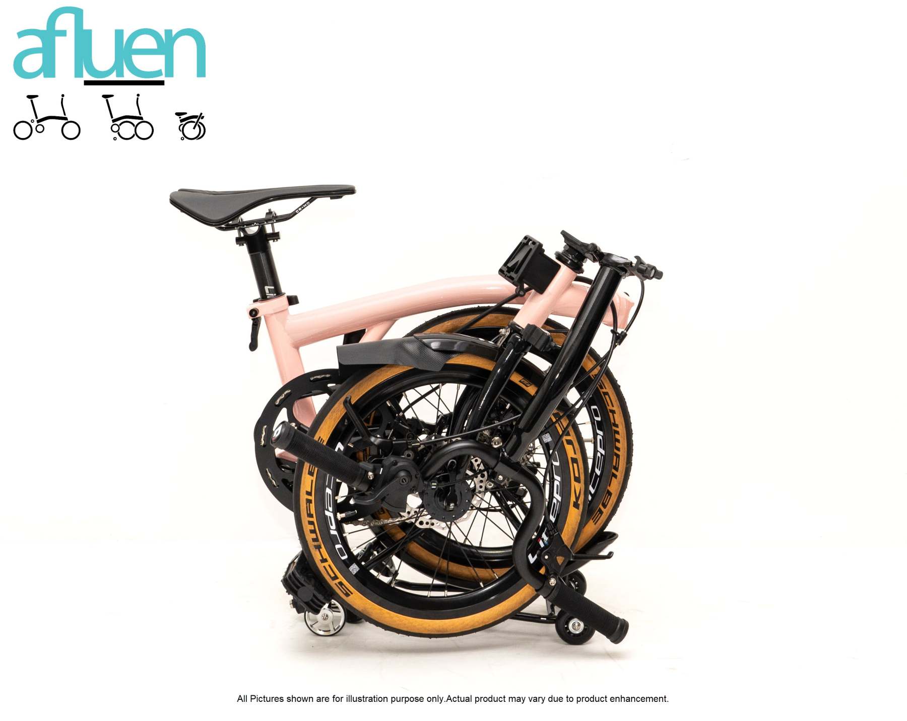 Bicicleta plegable Avro Foldie – 16 pulgadas, 9 velocidades, freno de disco