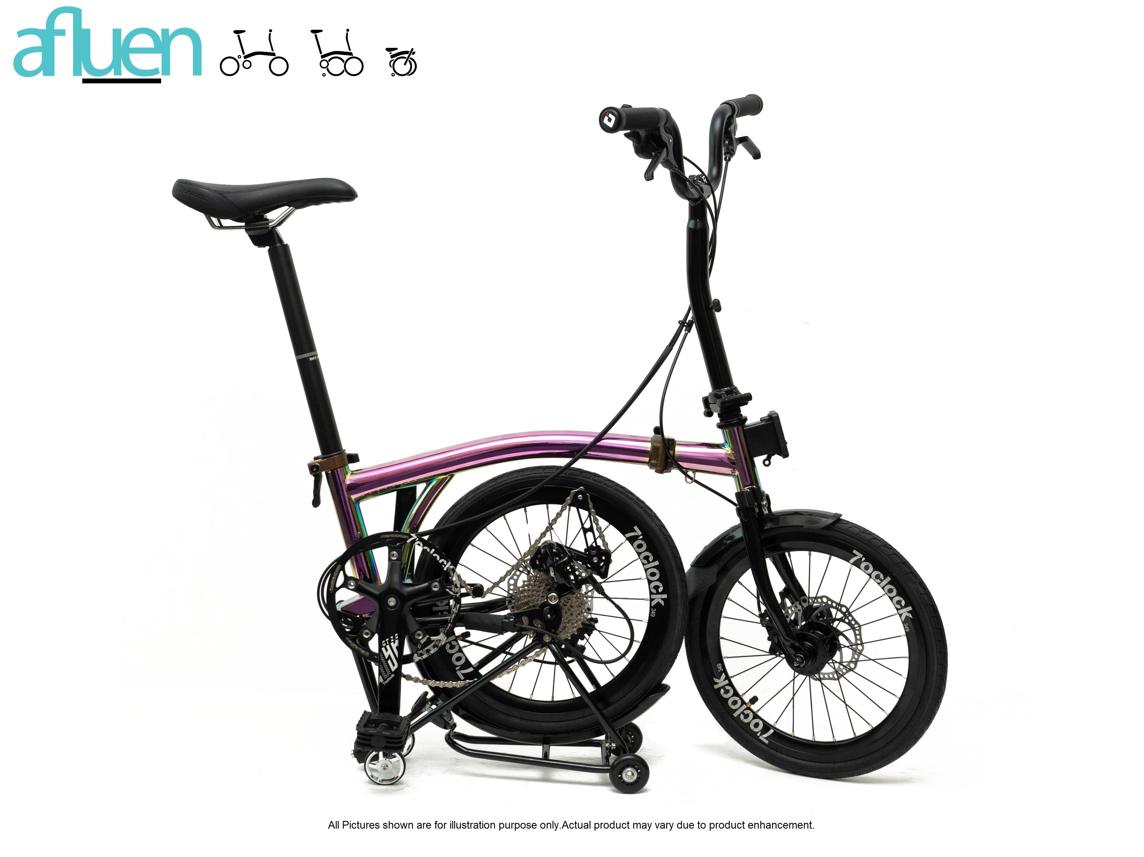 Bicicleta plegable Avro Foldie – 16 pulgadas, 9 velocidades, freno de disco