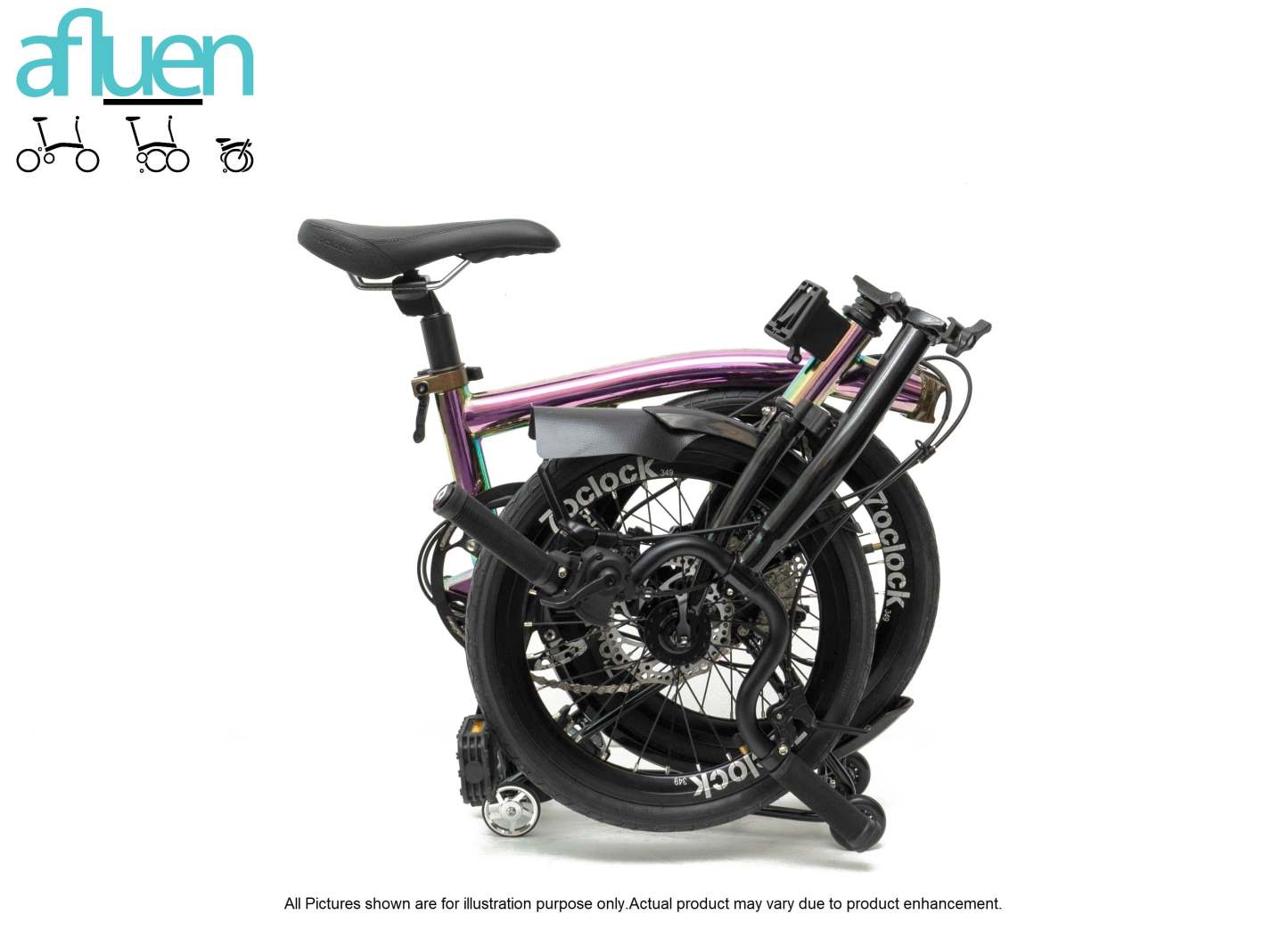 Bicicleta plegable Avro Foldie – 16 pulgadas, 9 velocidades, freno de disco