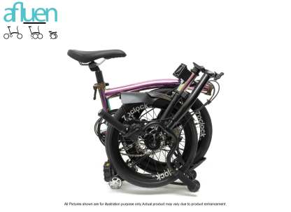 Bicicleta plegable Avro Foldie – 16 pulgadas, 9 velocidades, freno de disco