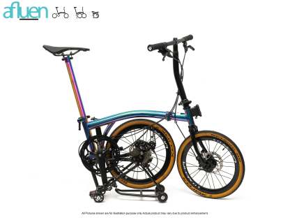 Bicicleta plegable Avro Foldie – 16 pulgadas, 9 velocidades, freno de disco