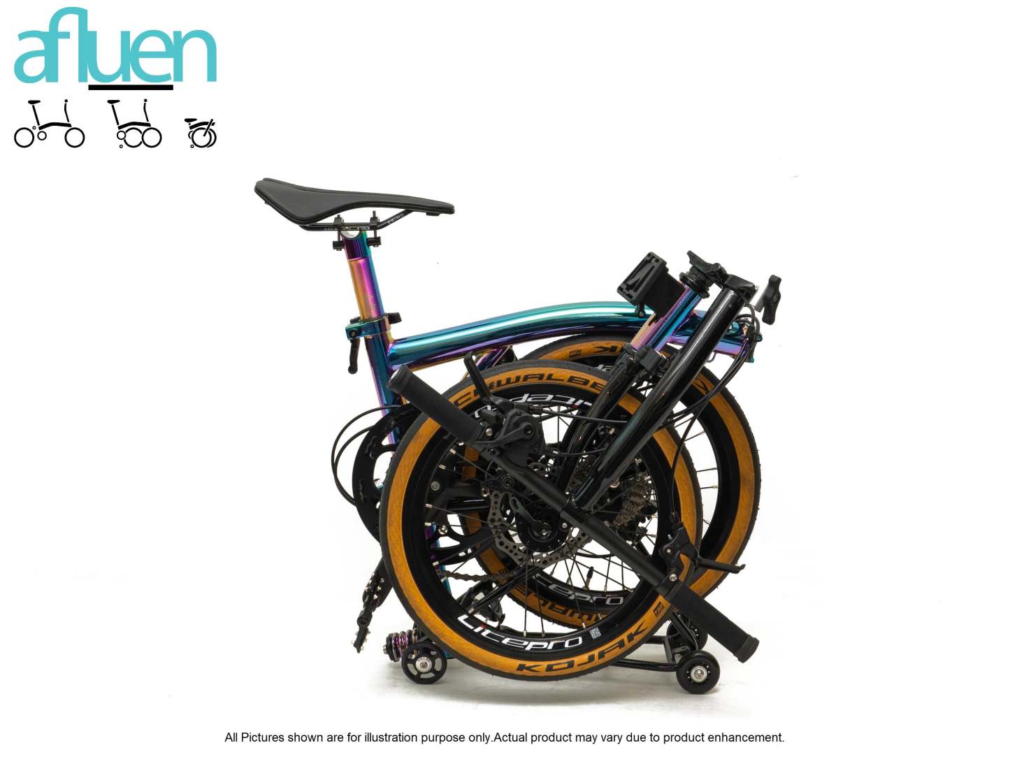 Bicicleta plegable Avro Foldie – 16 pulgadas, 9 velocidades, freno de disco