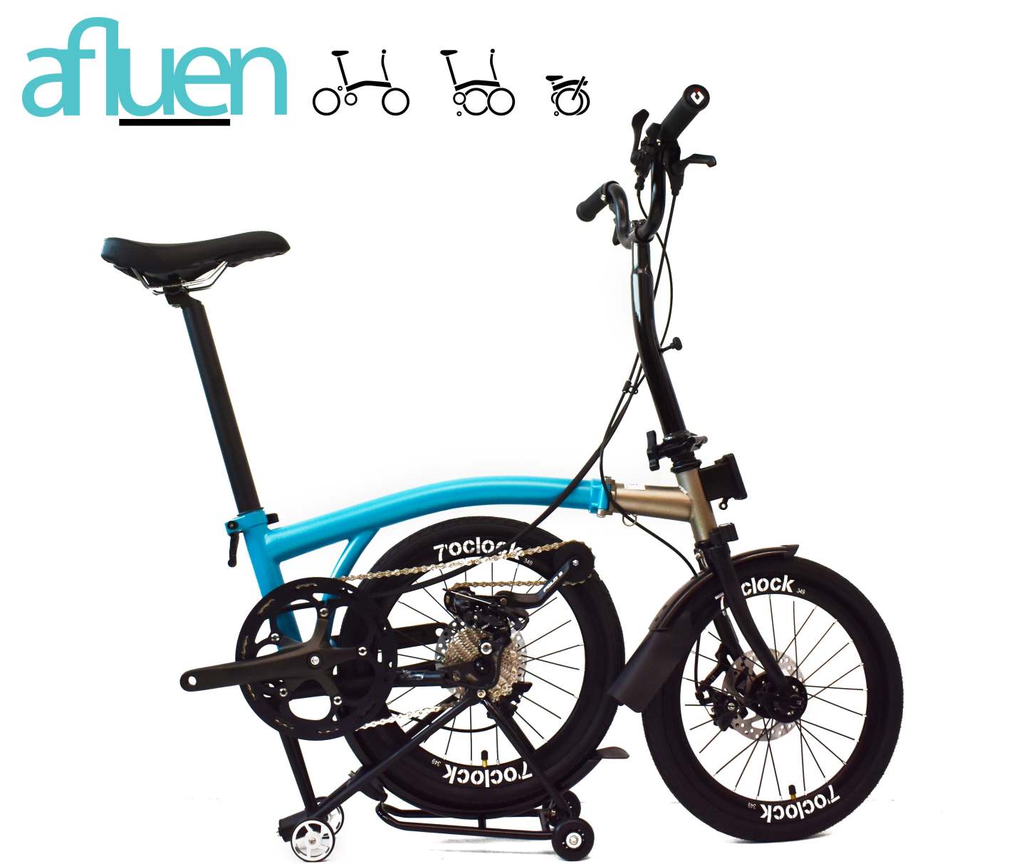 Bicicleta plegable Avro Foldie – 16 pulgadas, 9 velocidades, freno de disco