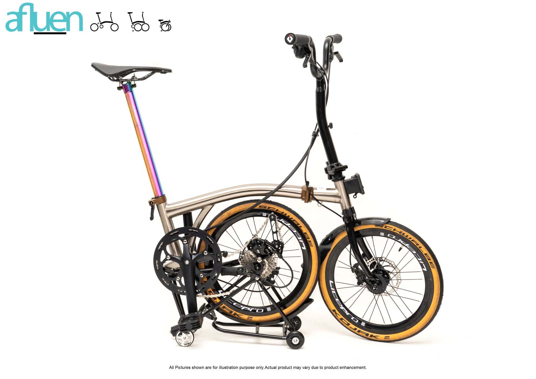 Bicicleta plegable Avro Foldie – 16 pulgadas, 9 velocidades, freno de disco