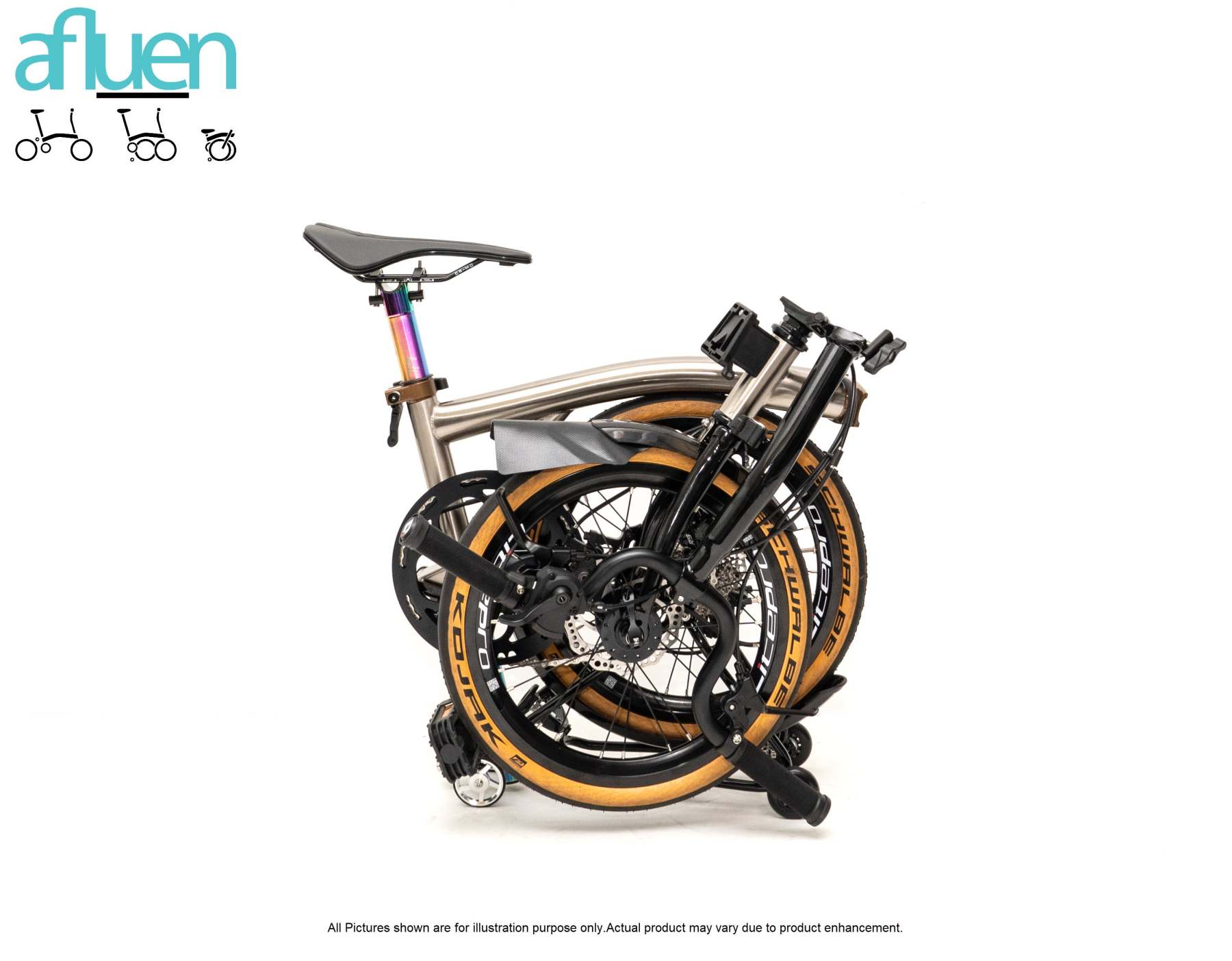 Bicicleta plegable Avro Foldie – 16 pulgadas, 9 velocidades, freno de disco