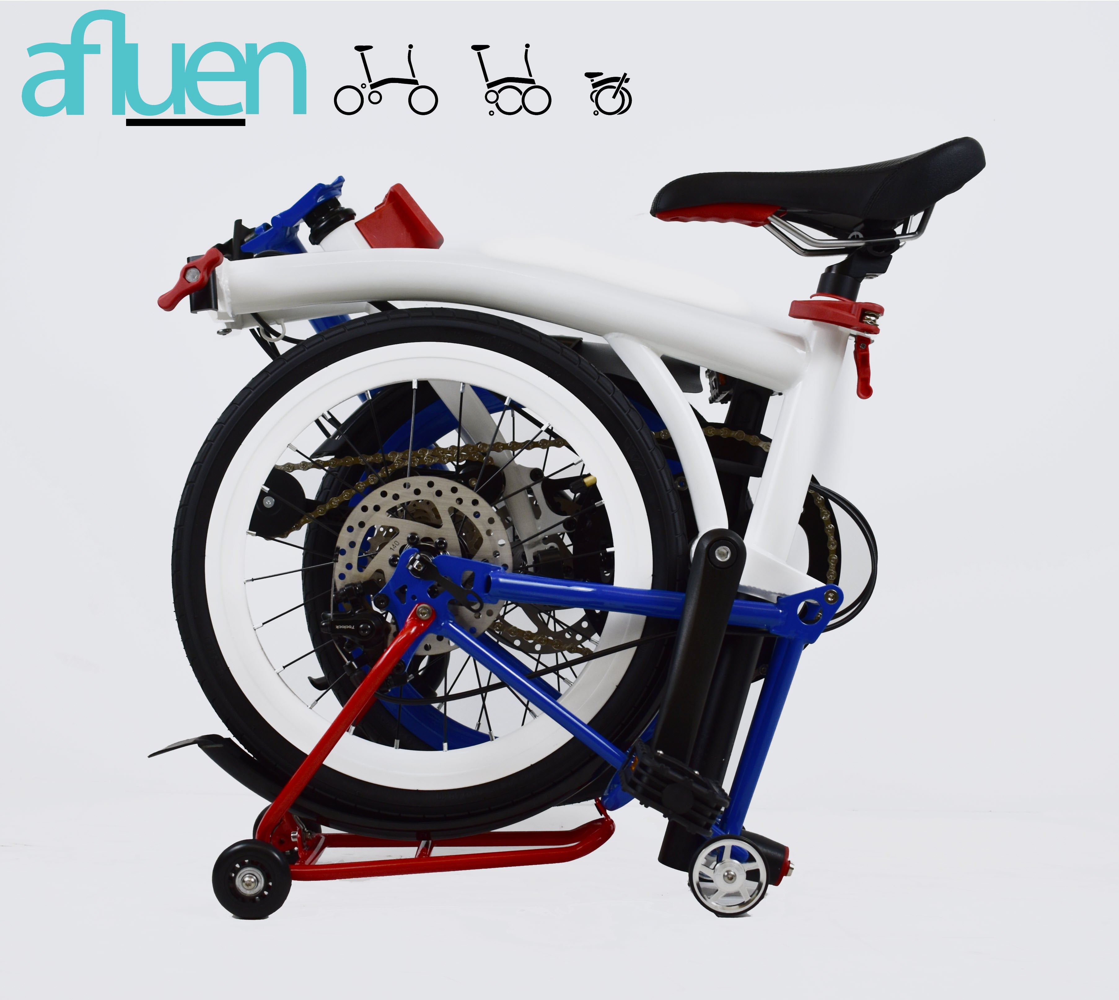 Bicicleta plegable Avro Foldie – 16 pulgadas, 9 velocidades, freno de disco