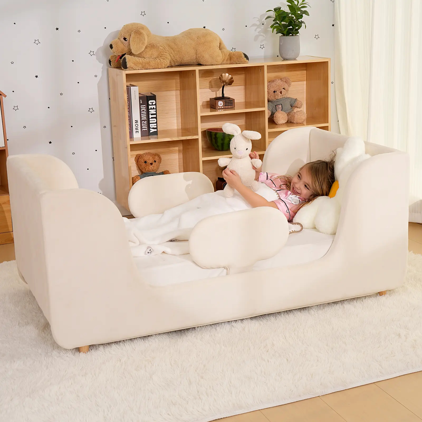 Estructura de cama para niños pequeños Lilypelle con barrera de seguridad adicional