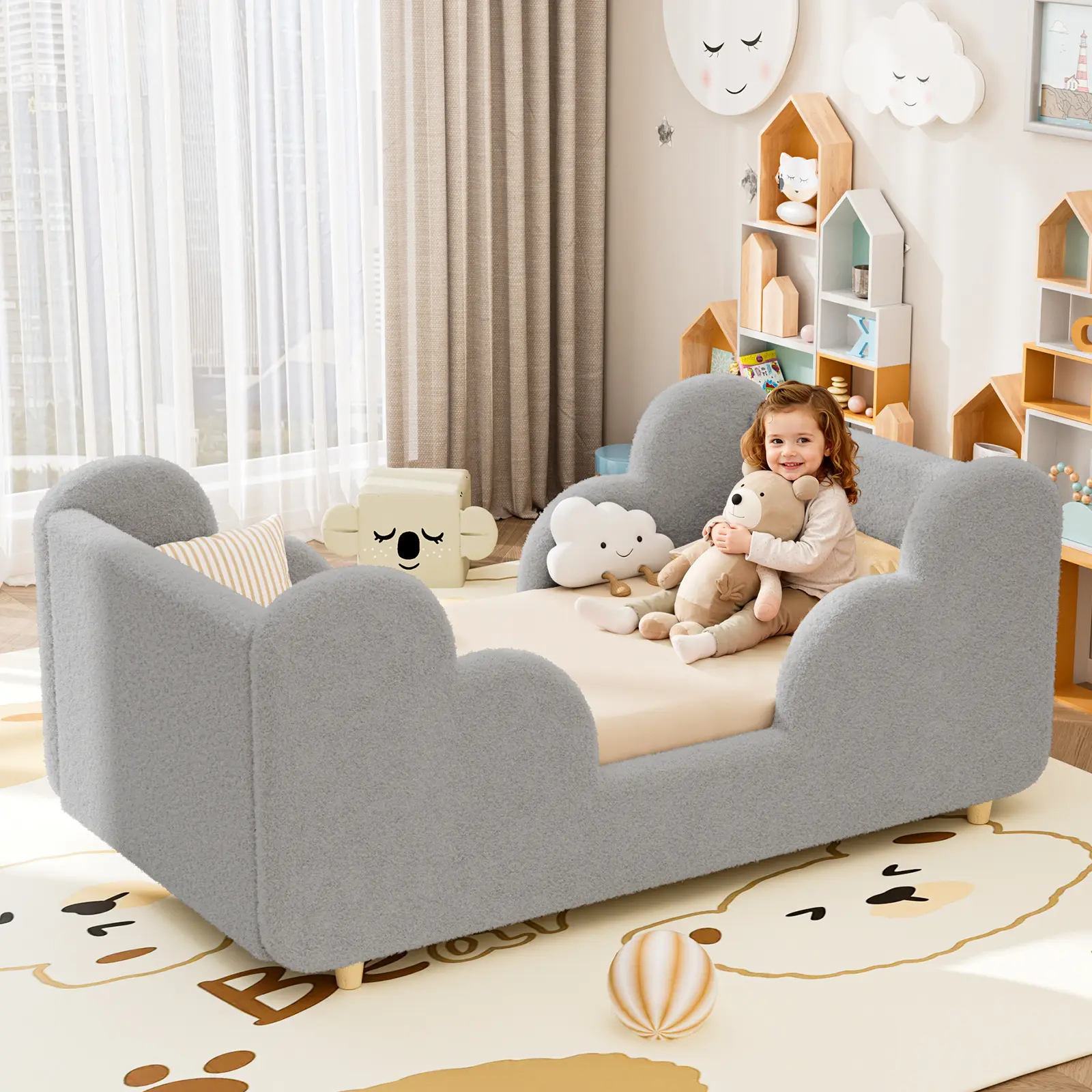 Estructura de cama para niños pequeños Lilypelle con barrera de seguridad adicional