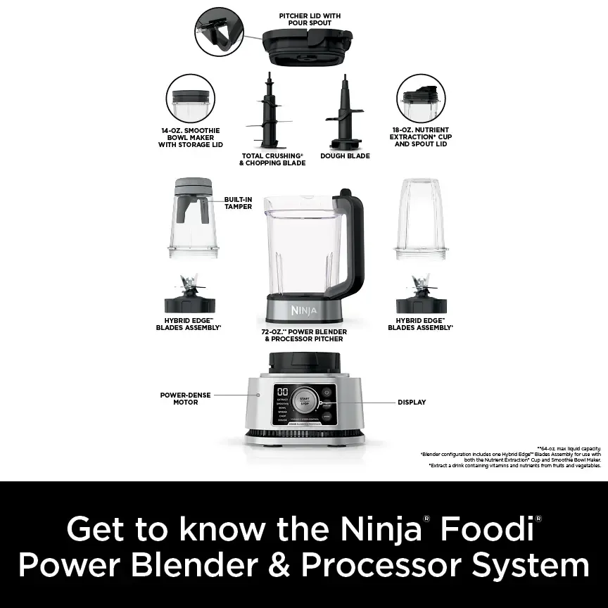 Sistema de cocina Ninja Detect™: licuadora potente y procesador de alimentos