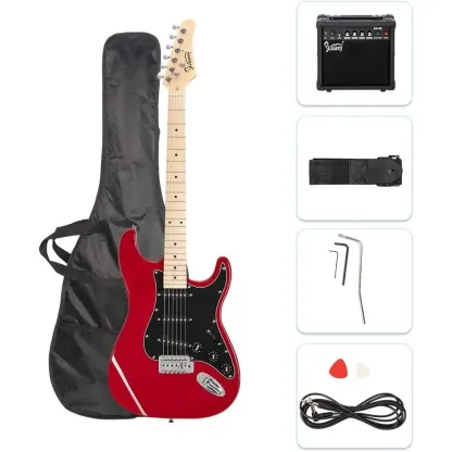Guitarra eléctrica Glarry de tamaño normal con amplificador de 20 W y accesorios